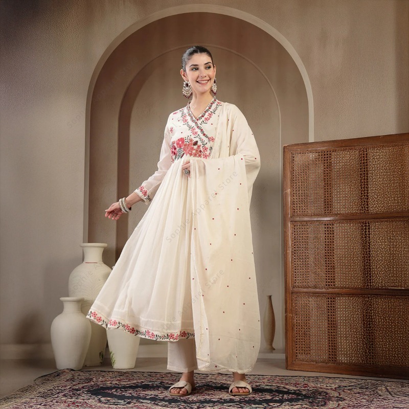 Белый хлопковый комплект Анарк – обзор и цена Summer Clothing Pakistan